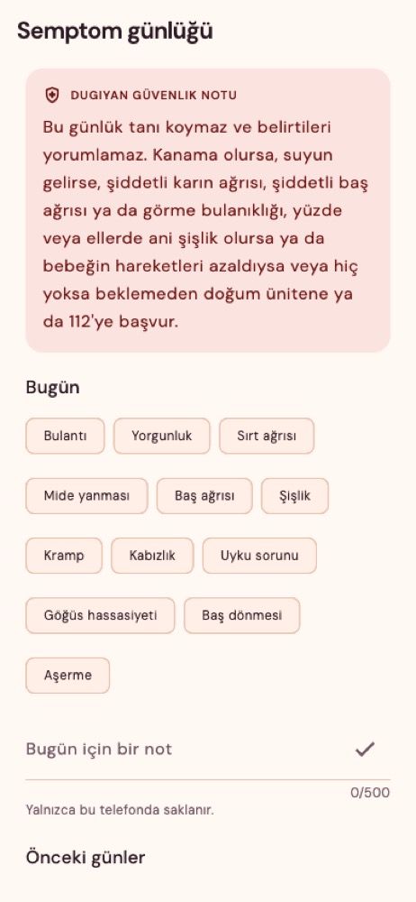 Belirti günlüğü